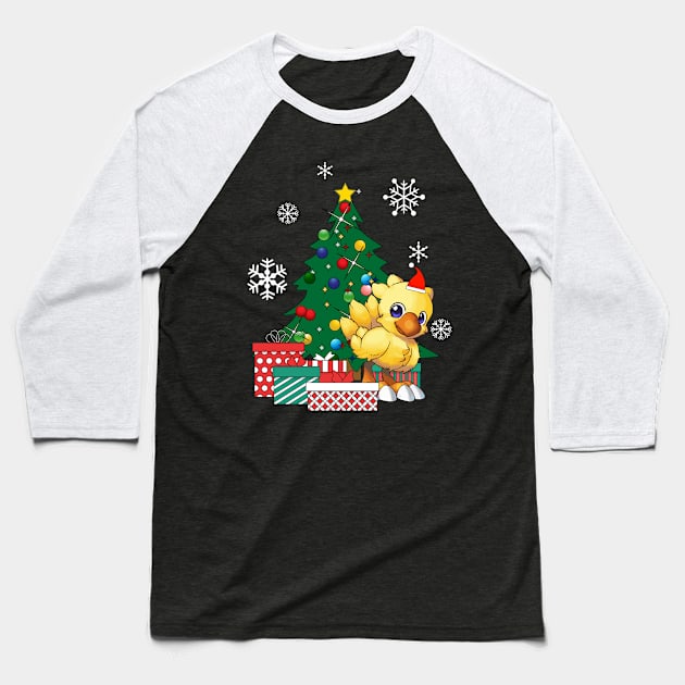 Chocobo Around The Christmas Tree Baseball T-Shirt by Nova5